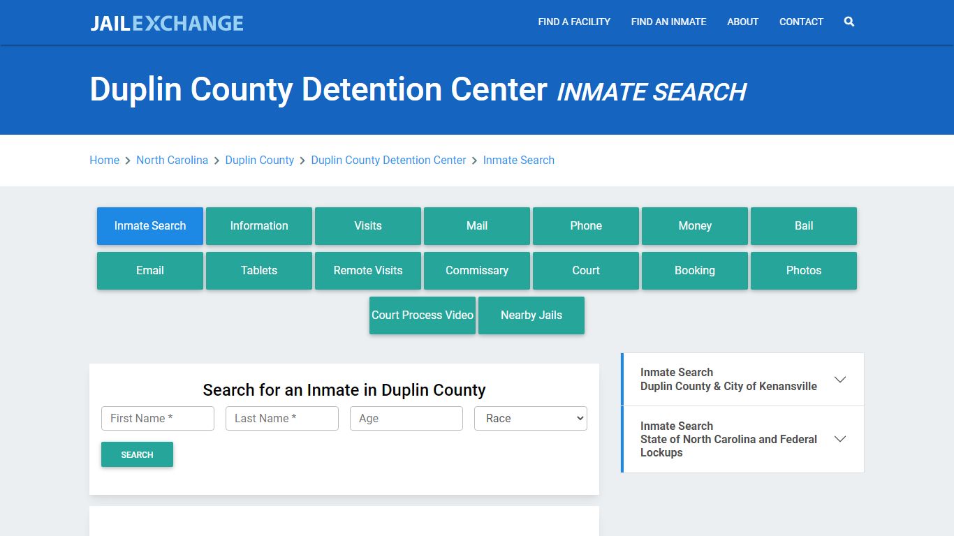 Duplin County Detention Center Inmate Search - Jail Exchange